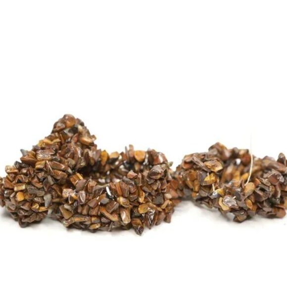 Tiger Eye Gemstone Chip Jewelry Lot - 3 Stretch Bracelets & Necklace Set | Boho - Picture 11 of 12